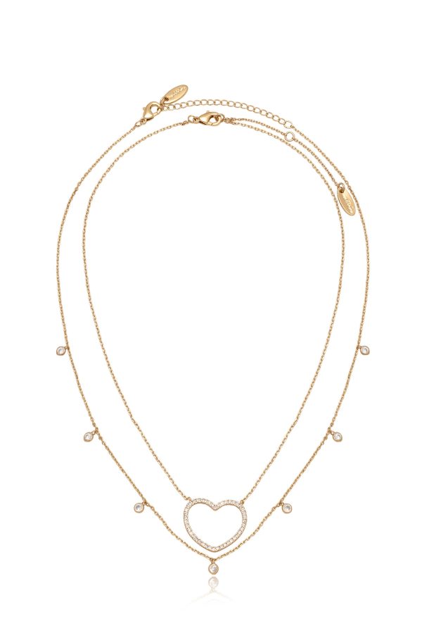 Crystal Heart Drop Necklace Set Cheap - Image 3