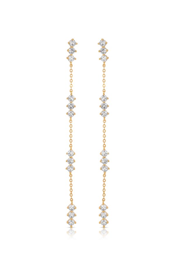 Linear Crystal Drop Earrings Hot on Sale