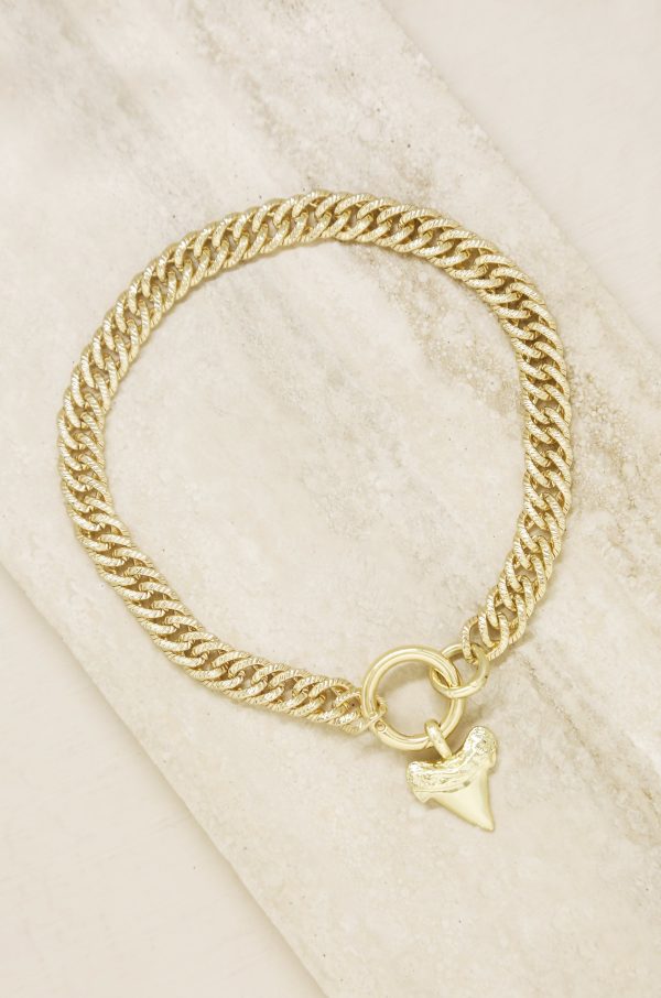 Into the Deep 18k Gold Plated Sharktooth Choker Necklace Online Sale