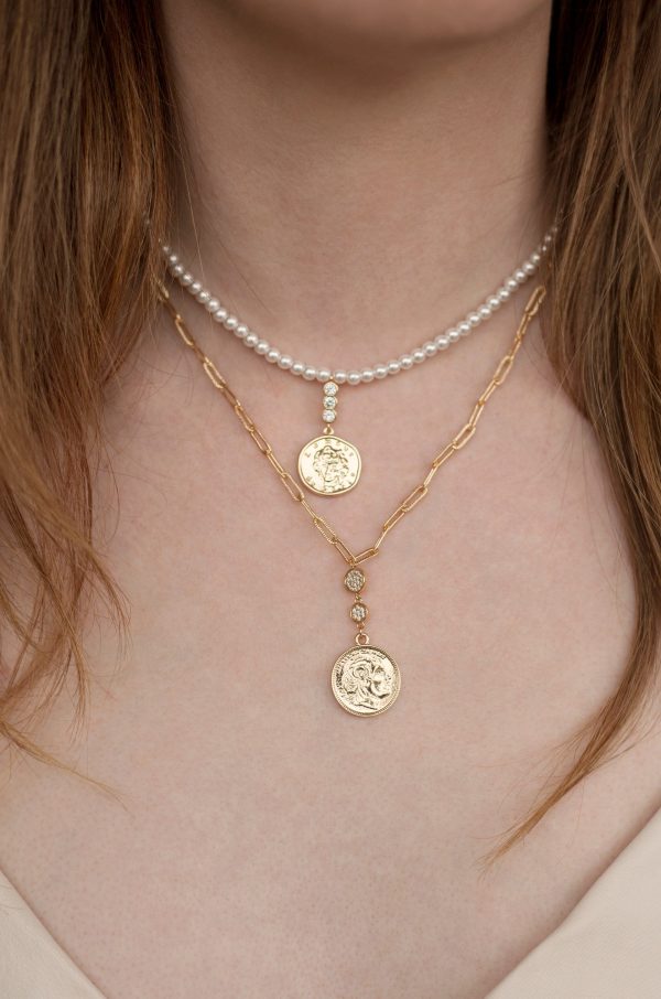 Layla Pearl 18k Gold Plated Layered Necklace Supply - Image 3