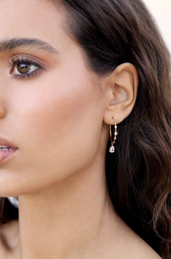 Delicate Crystal Charm Hoop Earrings Online - Image 2