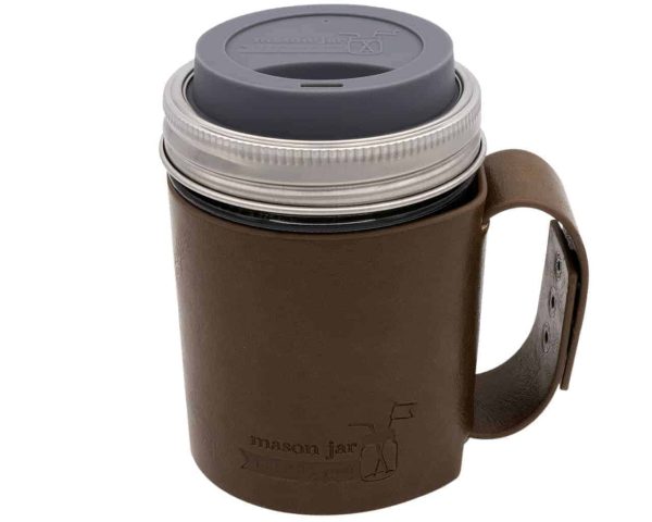 Mason Jar Lifestyle Faux Leather Travel Mug Set on Sale