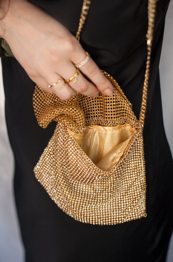 Shimmer Night Out Fanny Pack with Gold Chain Strap Fashion - Image 4