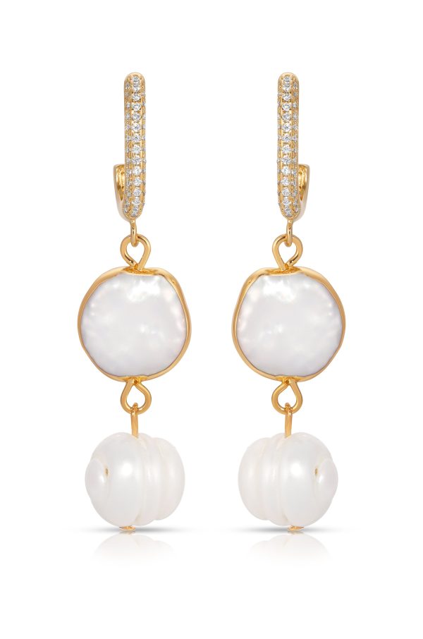 Dangling Freshwater Pearl Huggie Hoop Earrings Online Hot Sale - Image 3