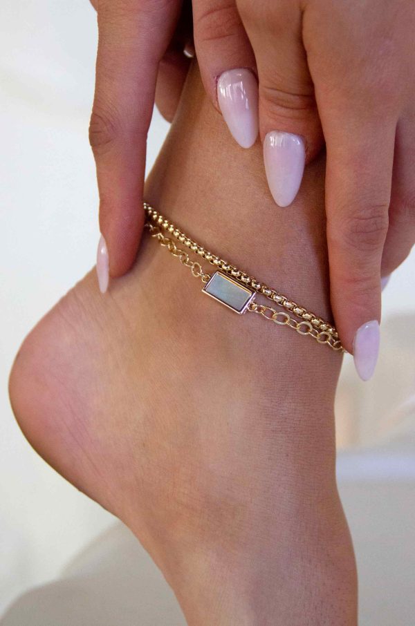 Gemini Mother of Pearl & Anklet Set of 2 Online - Image 2