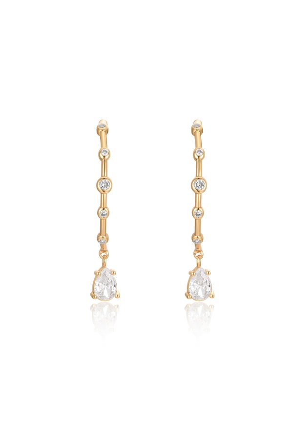 Delicate Crystal Charm Hoop Earrings Online - Image 3