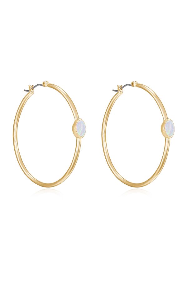 A Drop of Opal Hoop Earrings on Sale - Image 4