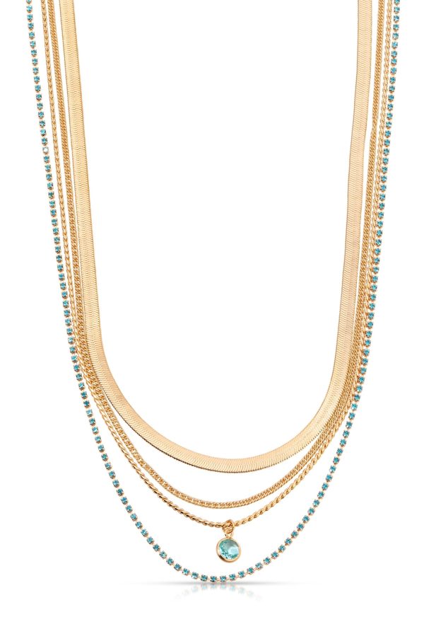 All the Chains Aqua Layered Necklace Sale - Image 5