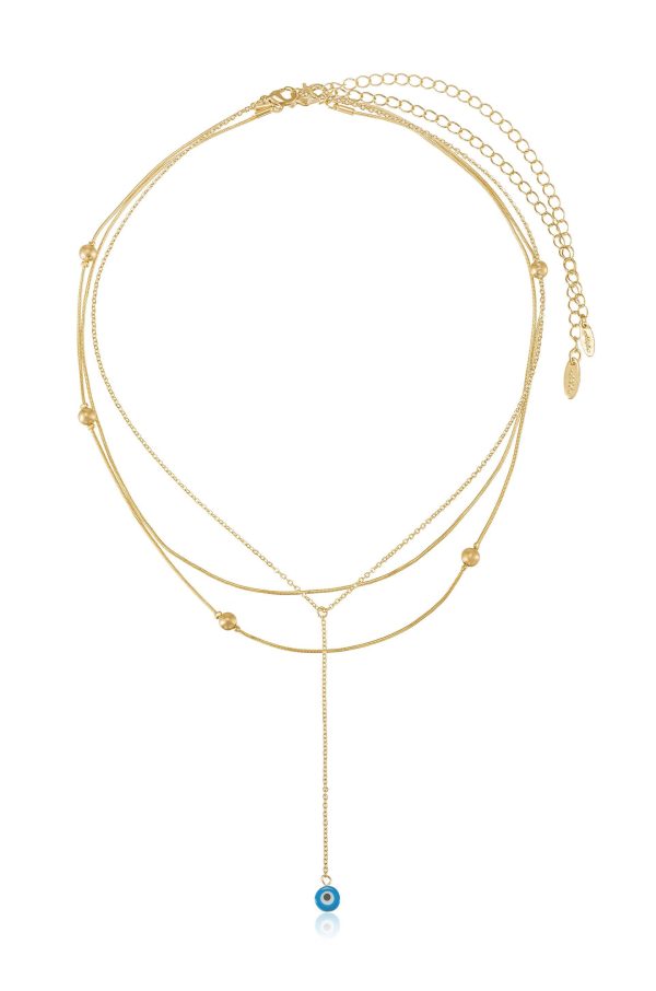 Evil Eye Layered Lariat Necklace Set Online Sale - Image 3