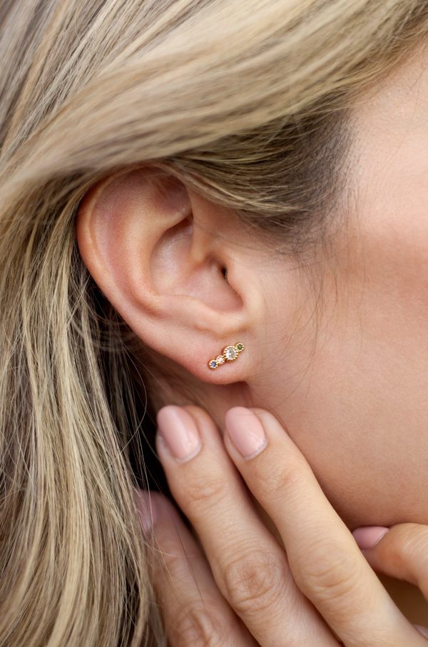 Celestial Rainbow Crystal & 18k Gold Plated Stud Set on Sale - Image 3