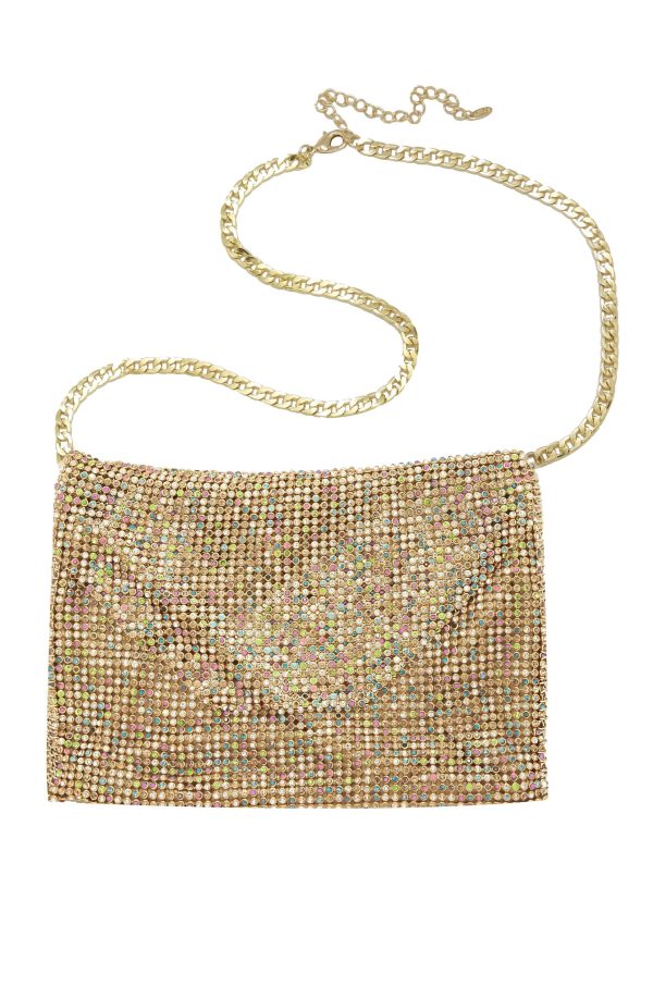Shimmer Night Out Fanny Pack with Gold Chain Strap Fashion - Image 2