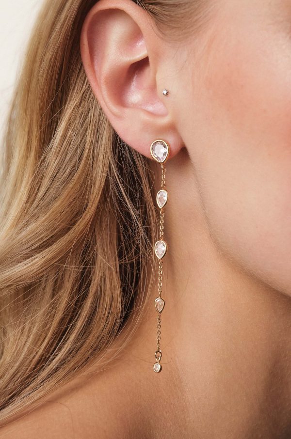 Dainty Bezel Crystal Dangle Earrings Discount - Image 2