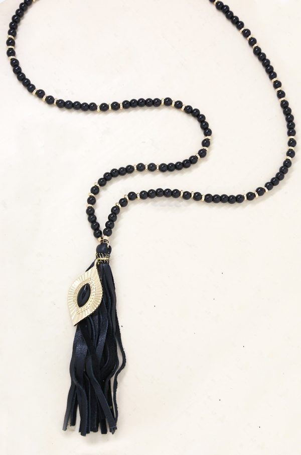Hippie Wake Up Necklace in Onyx and 18k Gold Plated Online now