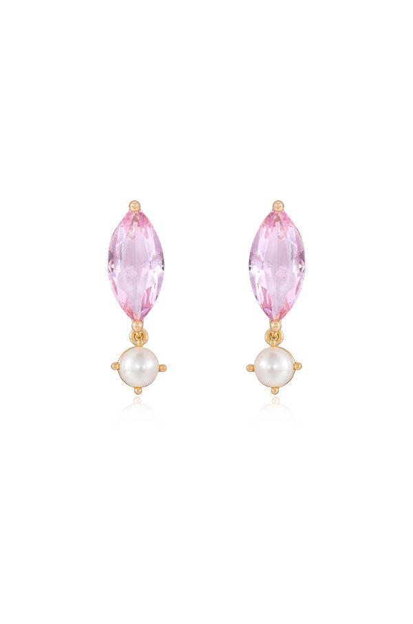 Sweet Mauve Crystal Dangle Earrings Hot on Sale - Image 4