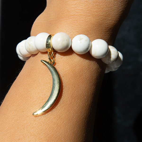 Crescent Moon Charm, Gold For Sale - Image 2