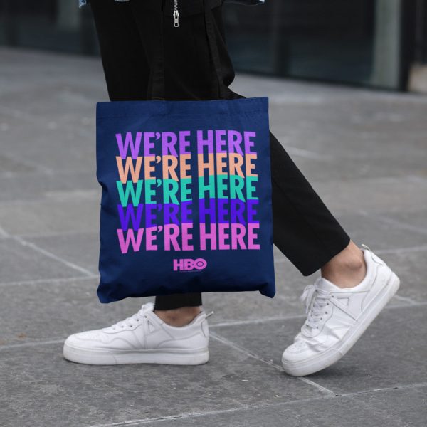 We re Here Rainbow Logo Premium Tote Bag Hot on Sale - Image 4